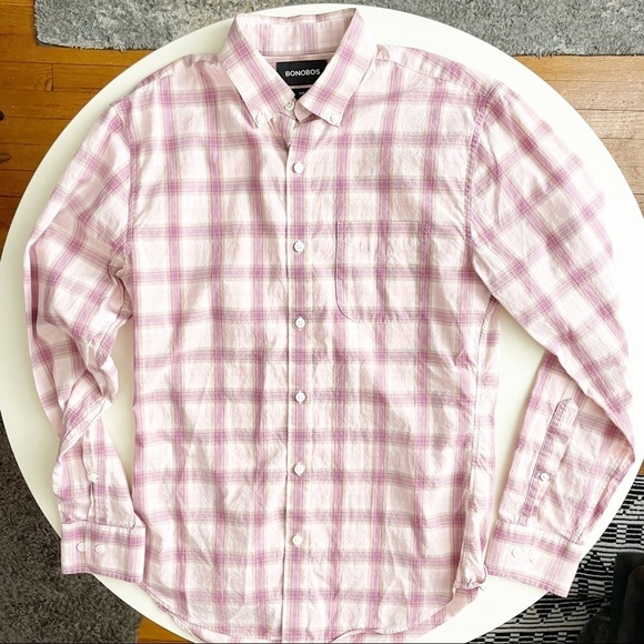 Bonobos Summer Weight Slim Fit Plaid Button down Shirt Men’s Size Small - Picture 4 of 10